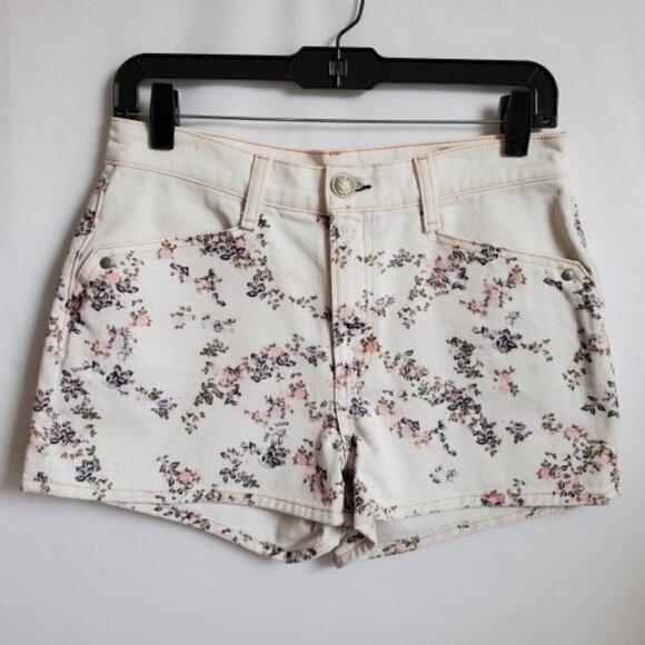 Rag & Bone Ellie Floral Print Denim Shorts, White - Picture 6 of 7